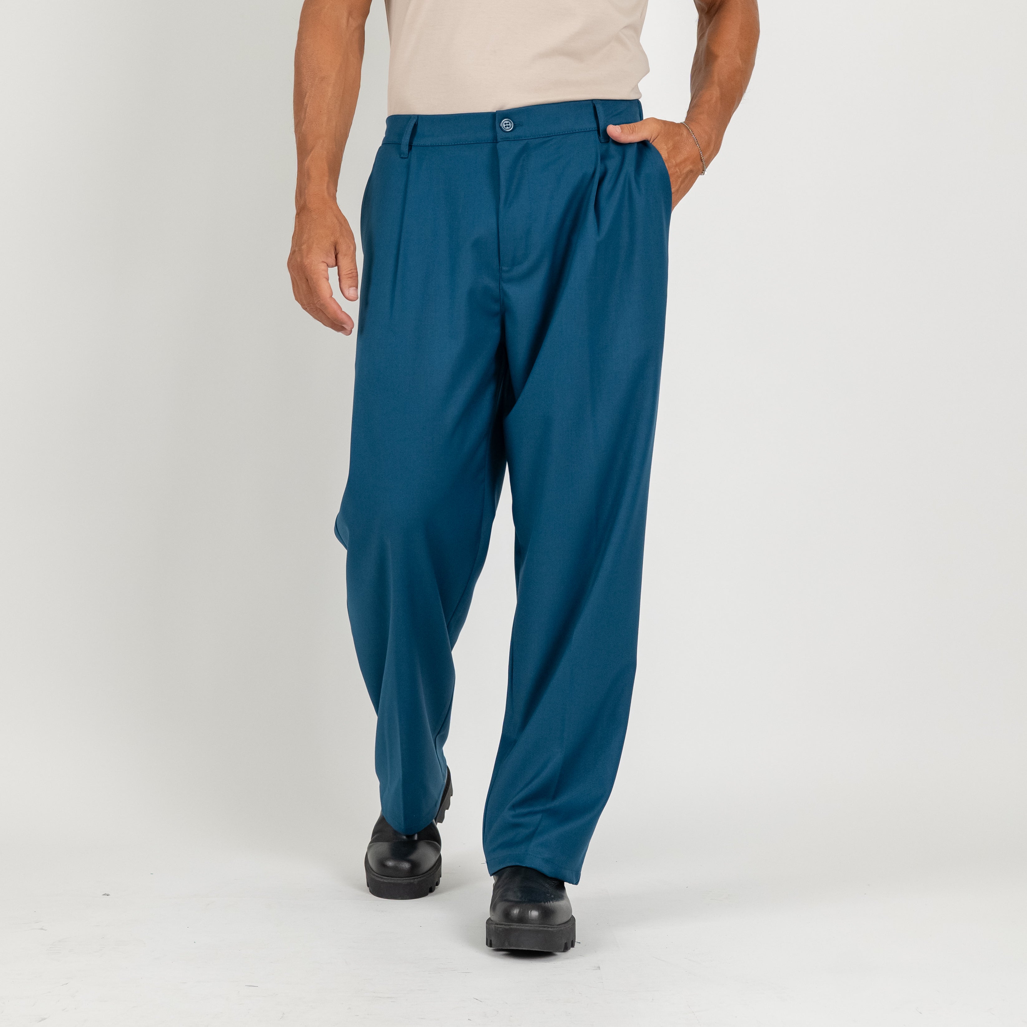 Pantalone palazzo con molla sul retro fondo largo - Ottanio