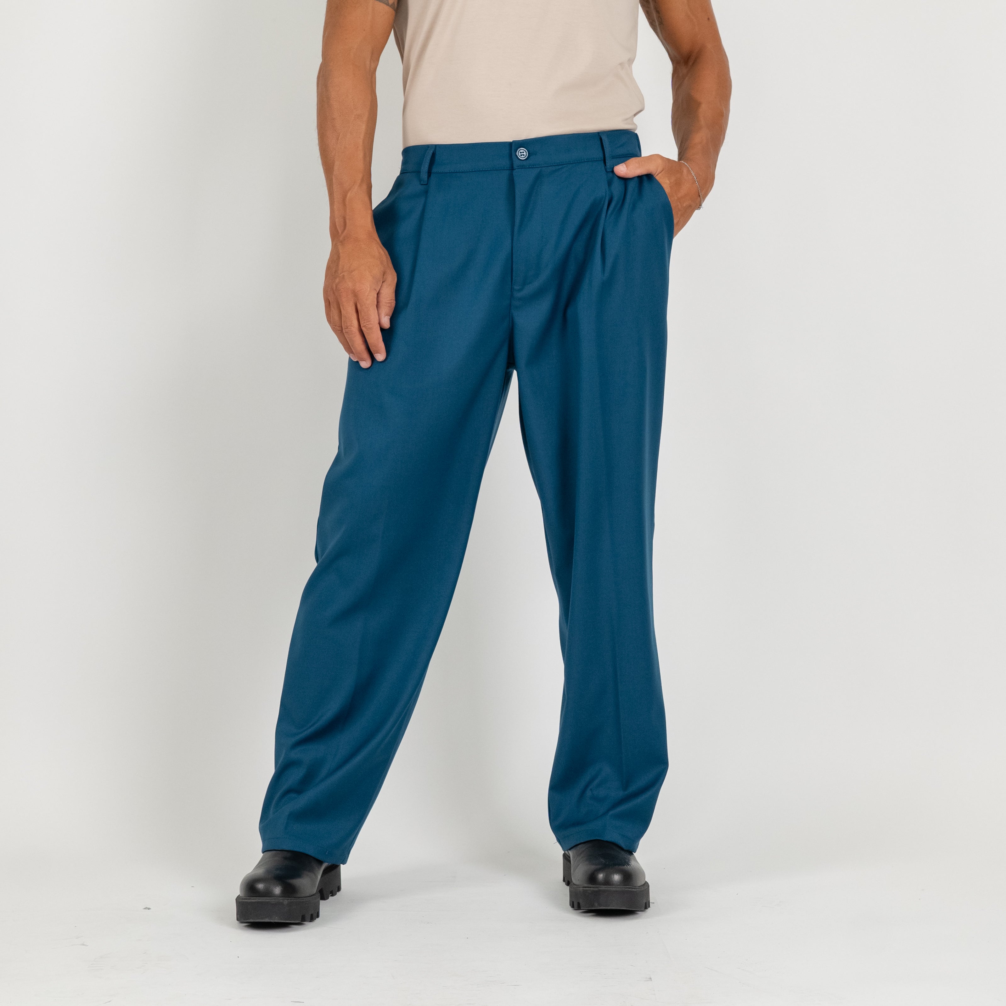 Pantalone palazzo con molla sul retro fondo largo - Ottanio