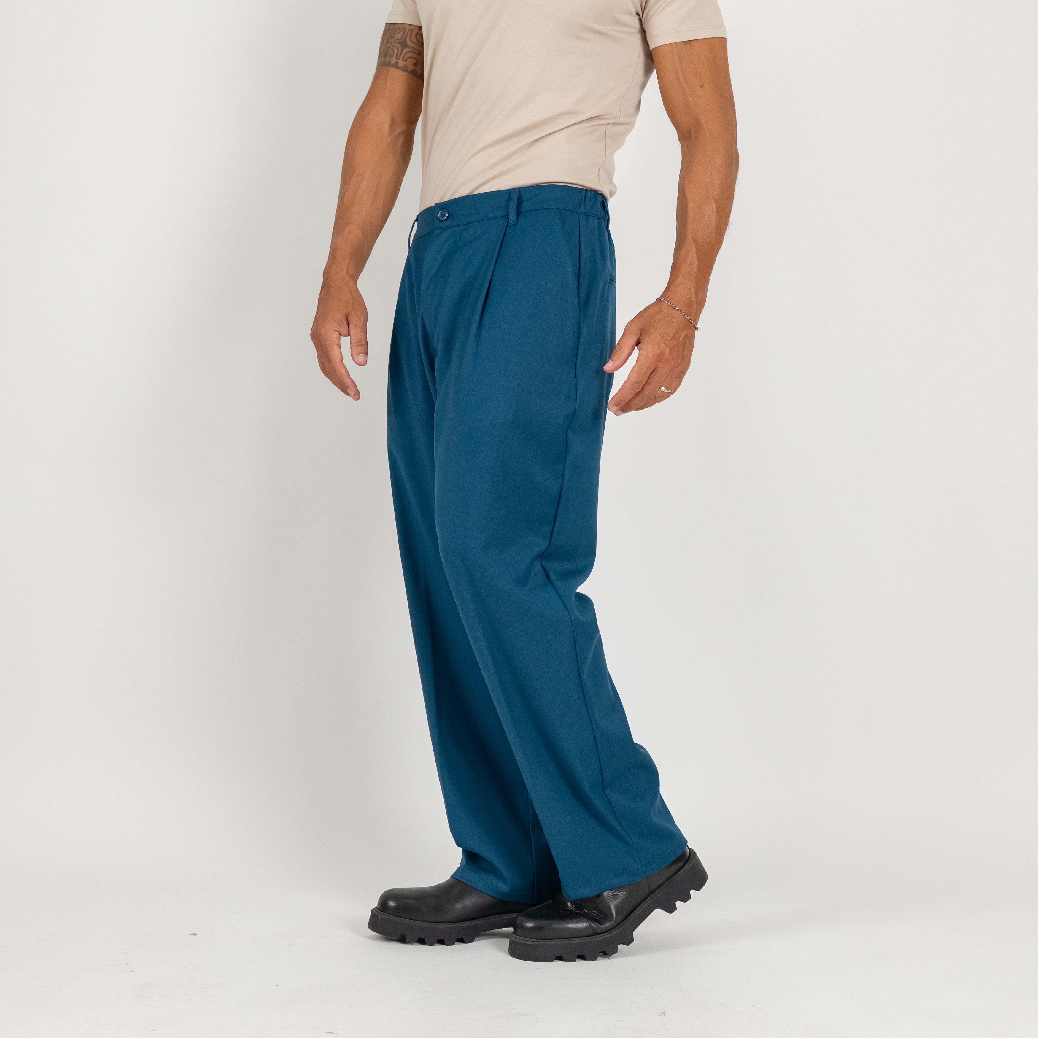 Pantalone palazzo con molla sul retro fondo largo - Ottanio