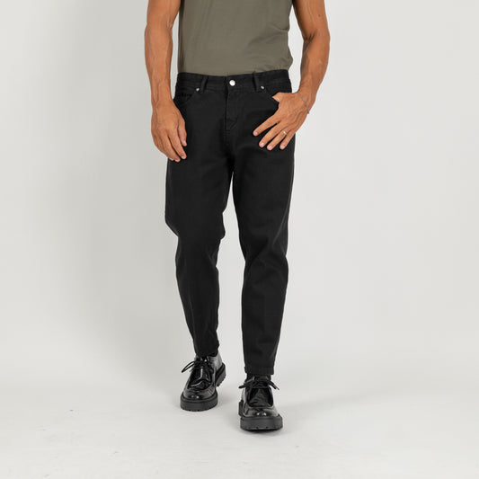 Jeans sartoriale tinta unita - Nero