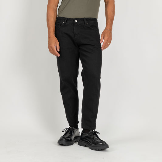 Jeans sartoriale tinta unita - Nero