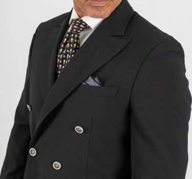 Abito doppio petto con pantalone con bustino - Nero