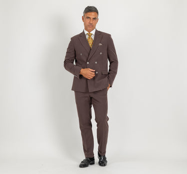 Abito doppio petto con pantalone con bustino - Moro