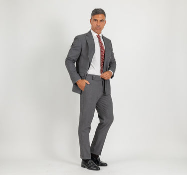 Abito doppio petto con pantalone con bustino - Piombo