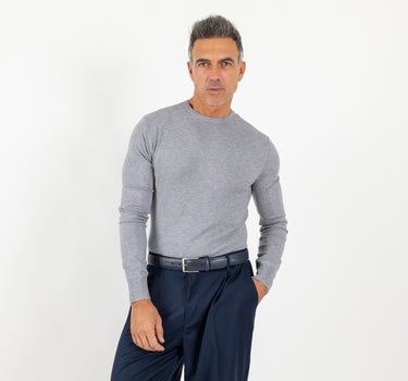 Maglia girocollo slim fit - Grigio