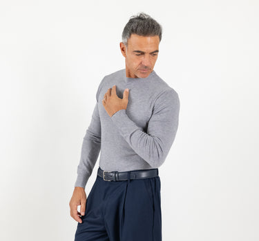 Maglia girocollo slim fit - Grigio