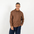 Oversized Milanese Stitch Polo - Brown