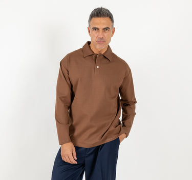 Polo oversize punto milano - Marrone