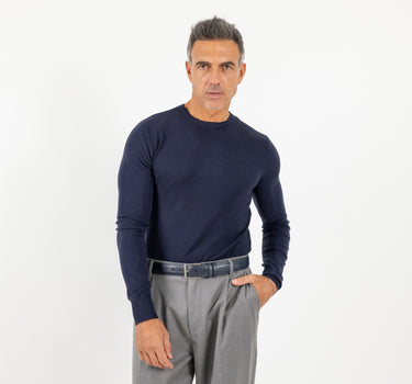 Maglia girocollo slim fit - Blu
