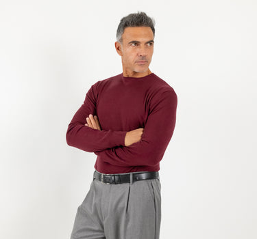Maglia girocollo slim fit - Bordeaux