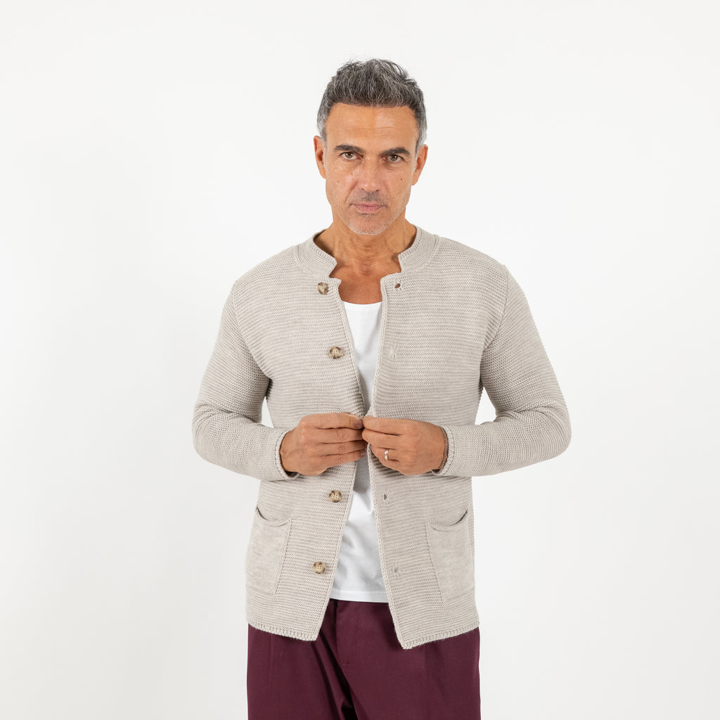 Cárdigan de hilo con botones - Ice