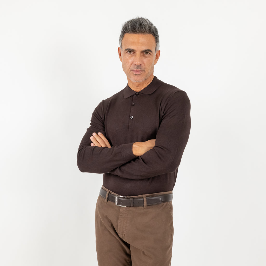 Polo in Filo a Manica Lunga - Moro