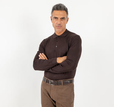 Polo in Filo a Manica Lunga - Moro