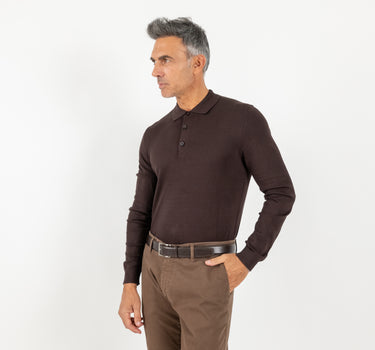 Polo in Filo a Manica Lunga - Moro