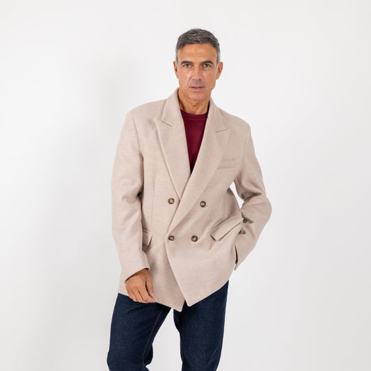 Cappotto corto doppiopetto oversize  - Avorio