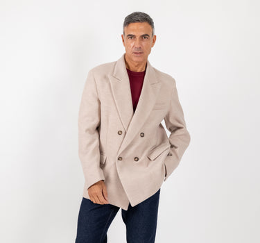 Cappotto corto doppiopetto oversize  - Avorio