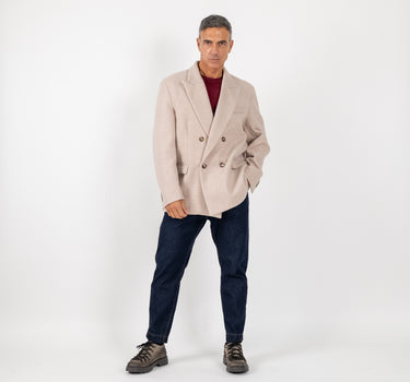 Cappotto corto doppiopetto oversize  - Avorio