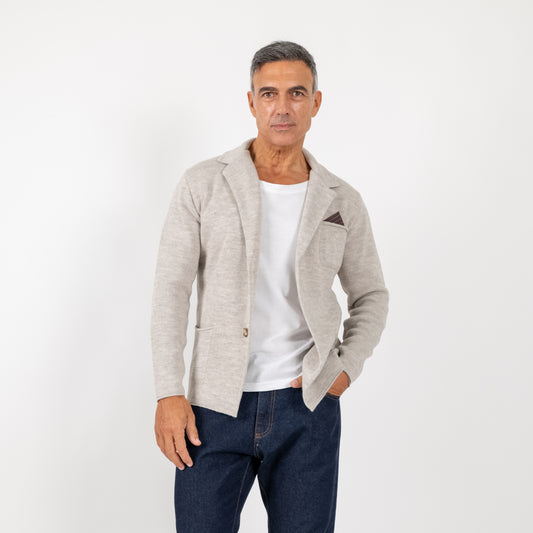 Cardigan a giacca monopetto - Beige