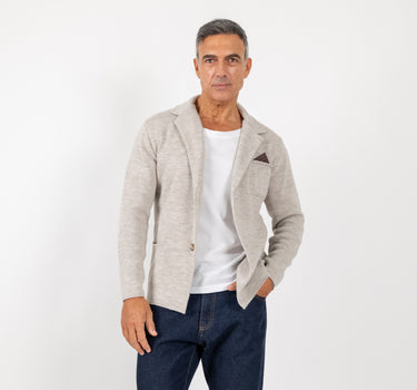 Cardigan a giacca monopetto - Beige