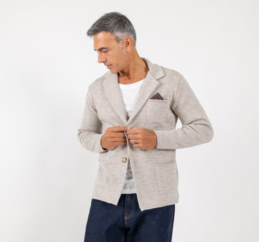 Cardigan a giacca monopetto - Beige