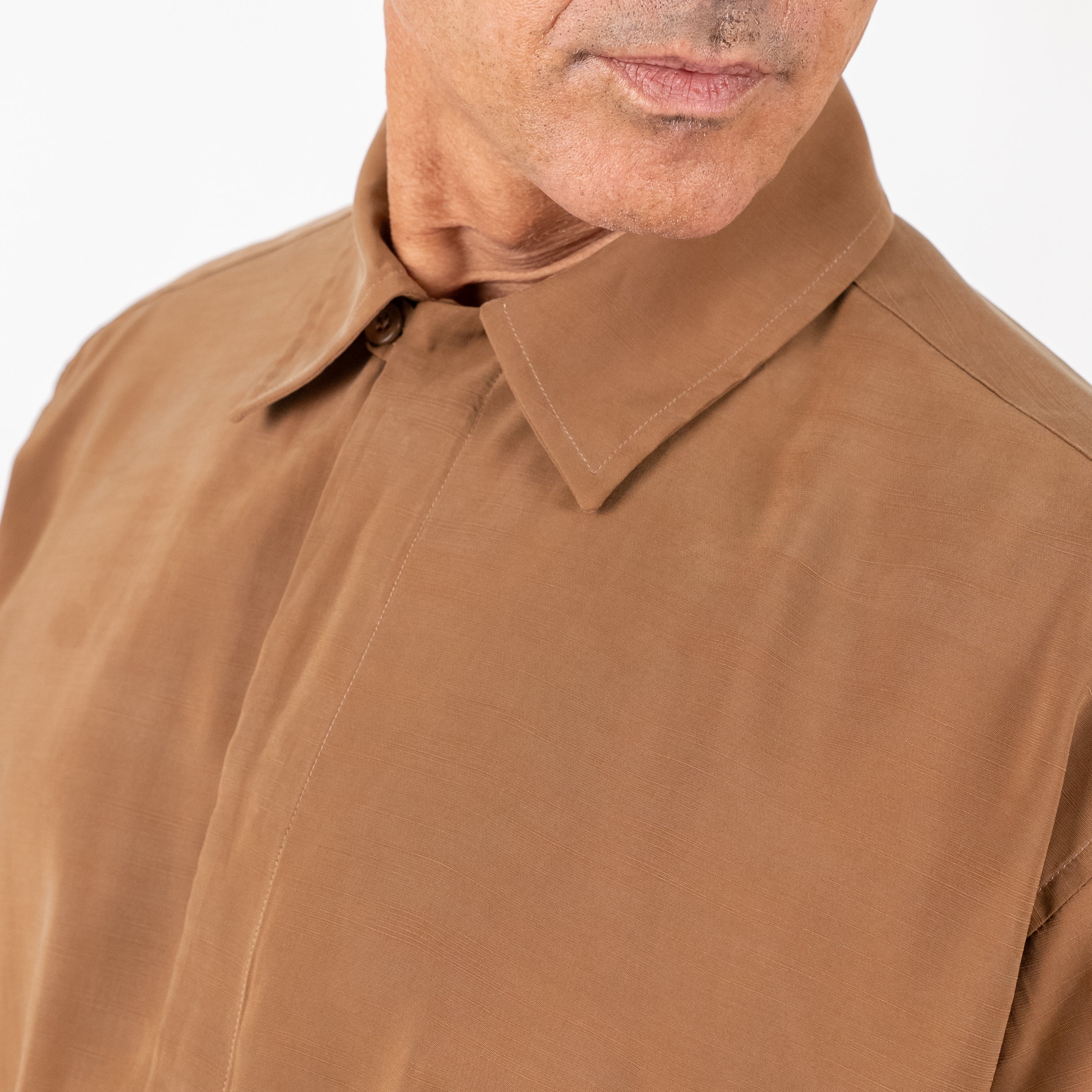 Camisa de viscosa de manga larga - Negro