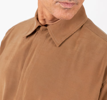 Long Sleeve Viscose Shirt - Black