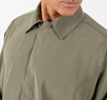 Long Sleeve Viscose Shirt - Black
