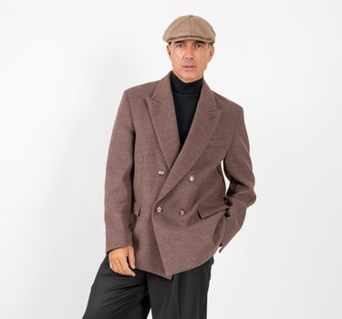 Cappotto corto doppiopetto oversize - Moro