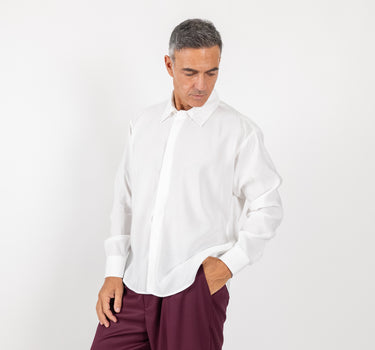 Long Sleeve Viscose Shirt - Black