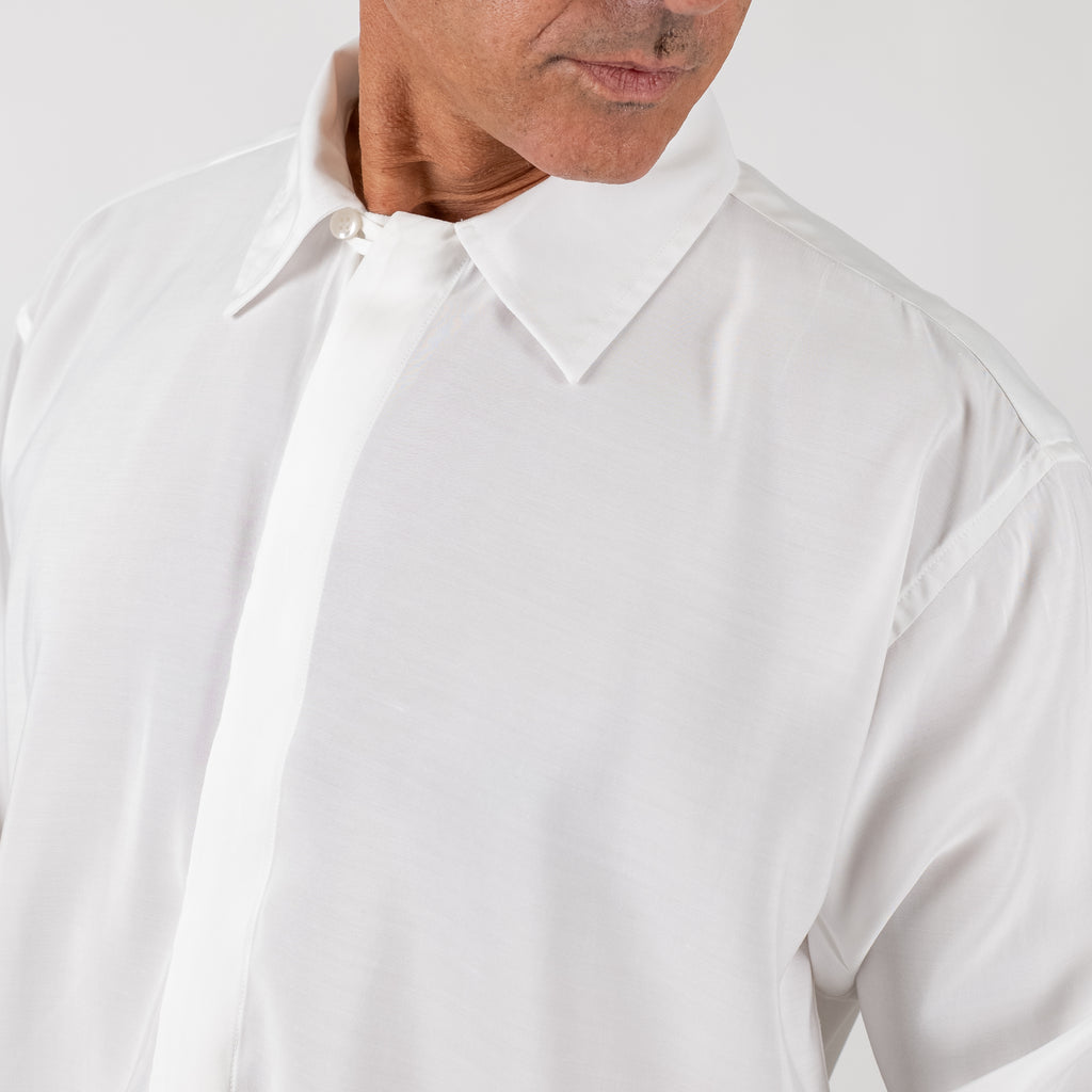 Long Sleeve Viscose Shirt - Black