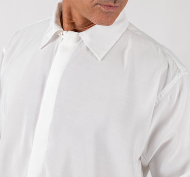 Long Sleeve Viscose Shirt - Black