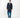 Cappotto lungo doppiopetto bottoni argento - Blu