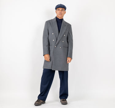 Cappotto lungo doppiopetto bottoni argento - Grigio