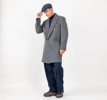 Cappotto lungo doppiopetto bottoni argento - Grigio