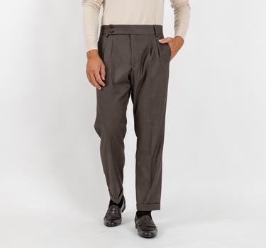 Pantalone Sartoriale con Bustino e Doppia Pinces - Moro