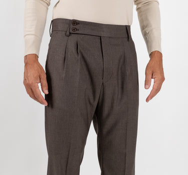 Pantalone Sartoriale con Bustino e Doppia Pinces - Moro