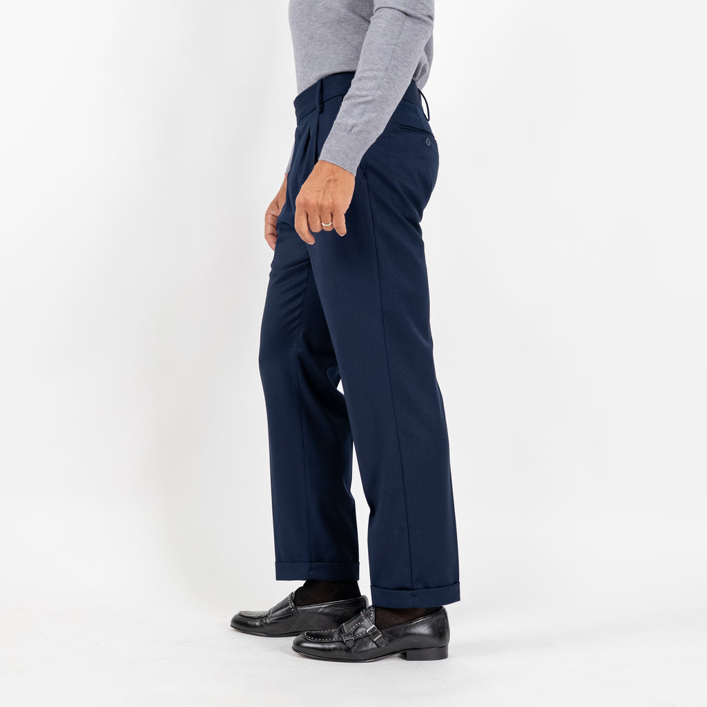 Pantalone Sartoriale con Bustino e Doppia Pinces - Blu