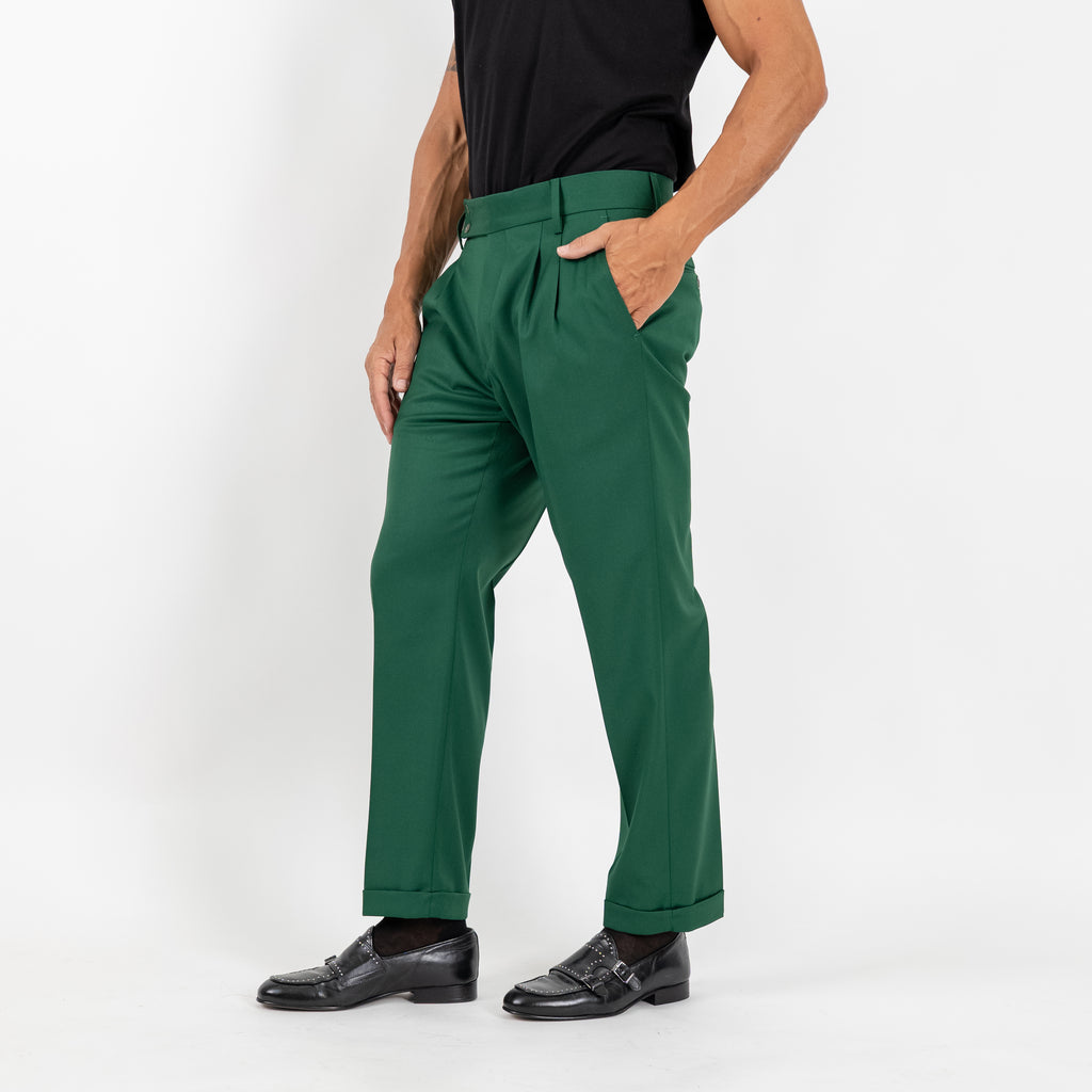 Classic Trousers with Pleats - Beige 