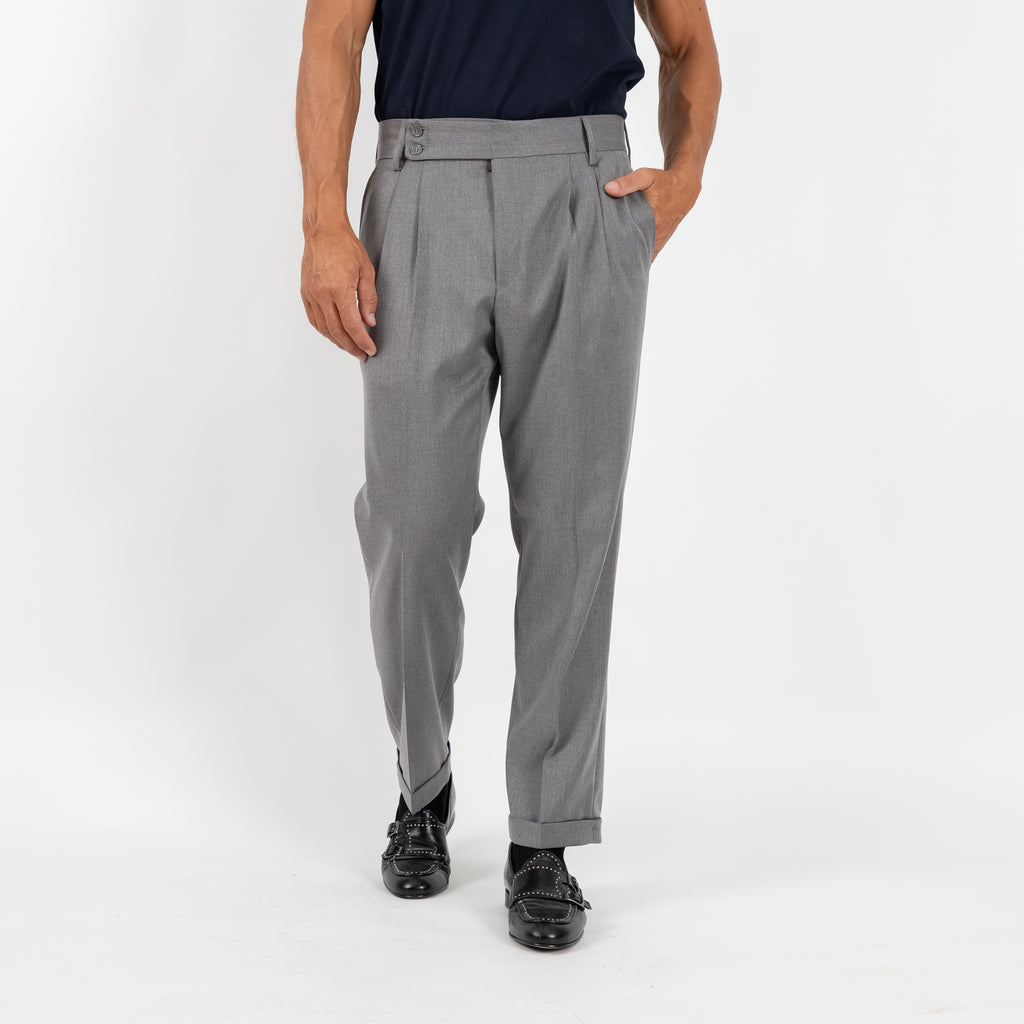Pantalone Sartoriale con Bustino e Doppia Pinces - Grigio