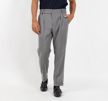 Pantalone Sartoriale con Bustino e Doppia Pinces - Grigio