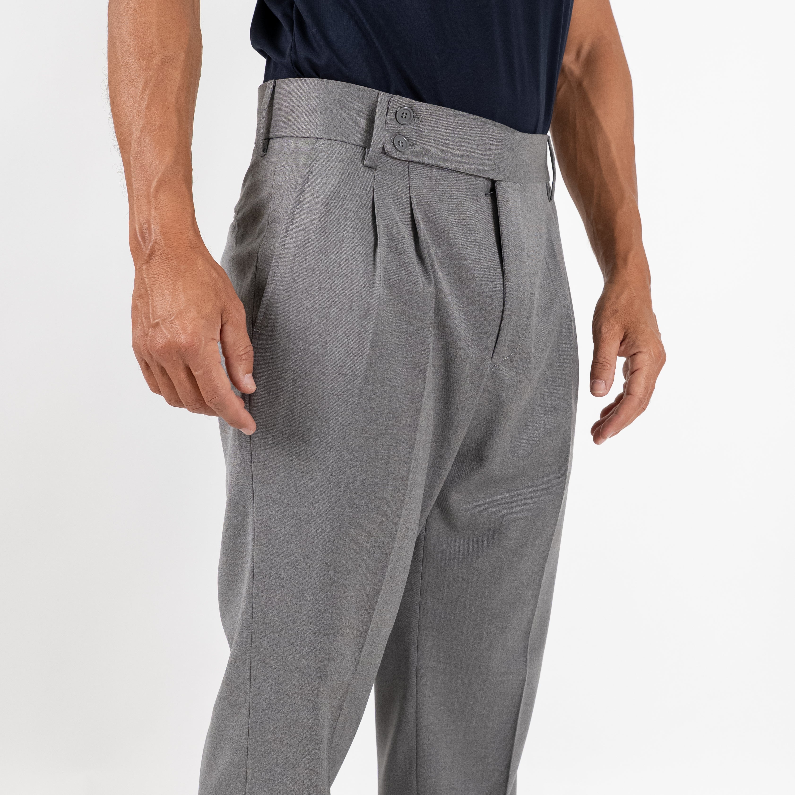 Pantalone Sartoriale con Bustino e Doppia Pinces - Grigio
