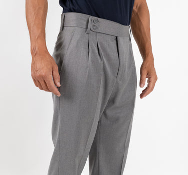 Pantalone Sartoriale con Bustino e Doppia Pinces - Grigio