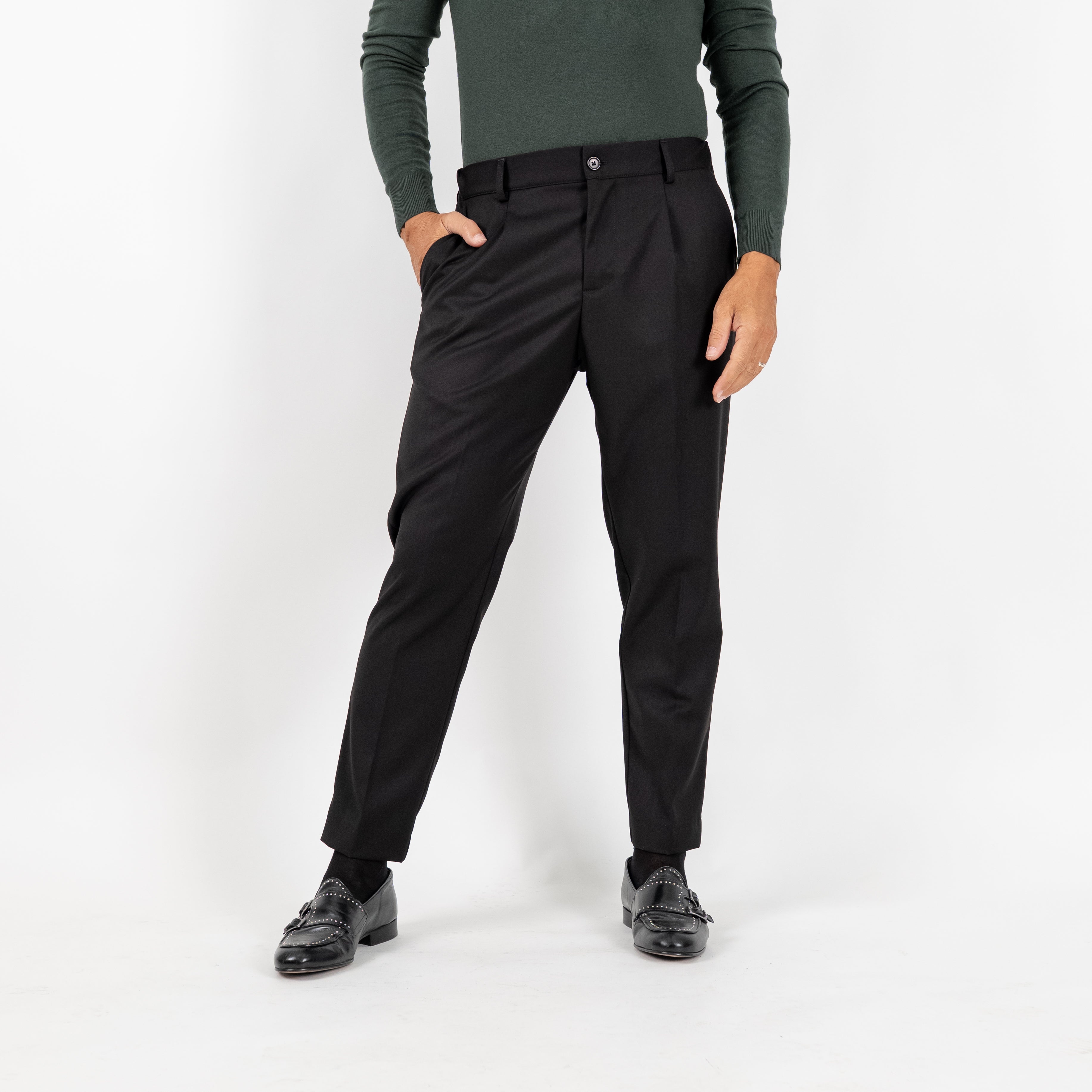 Pantalón Clásico con Pinzas - Beige 