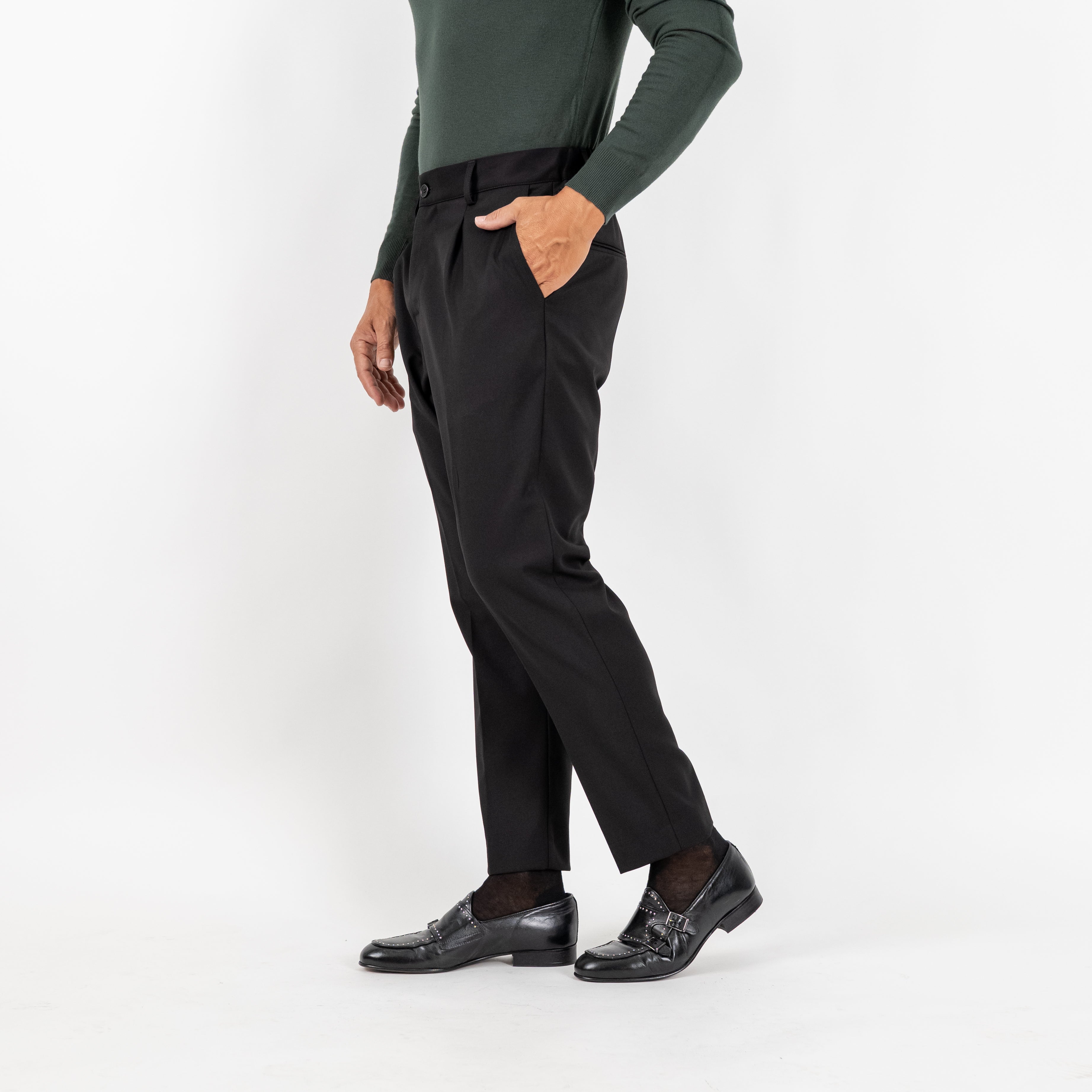 Pantalón Clásico con Pinzas - Beige 