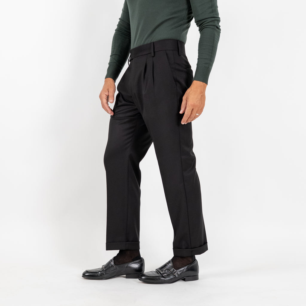 Pantalone Sartoriale con Bustino e Doppia Pinces - Nero