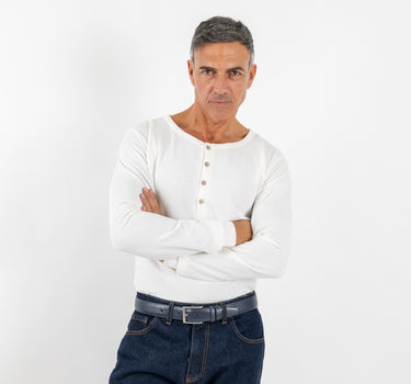 Long sleeve henley shirt - Black