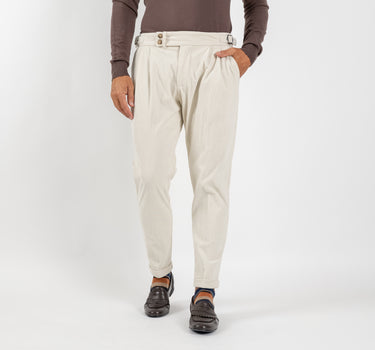 Classic Trousers with Pleats - Beige 