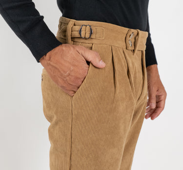 Classic Trousers with Pleats - Beige 