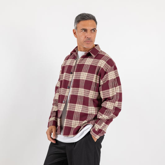 Camicione cropped a quadri - Bordeaux