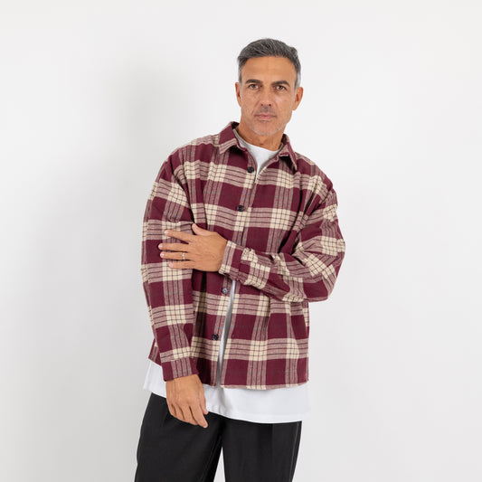 Camicione cropped a quadri - Bordeaux